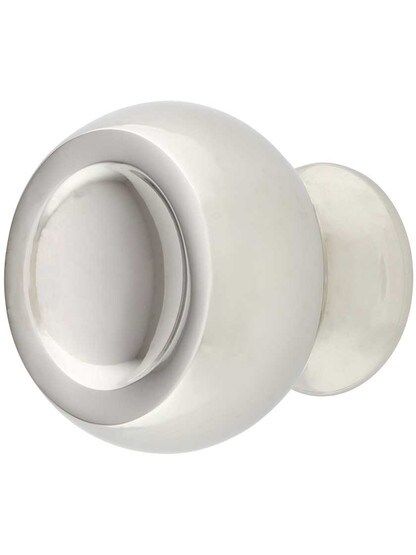 Atomic Cabinet Knob - 1 5/8 inch Diameter in Polished Nickel.